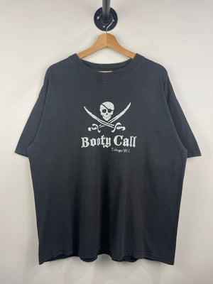 Vintage Booty Call Pirate Comedy Black Tee