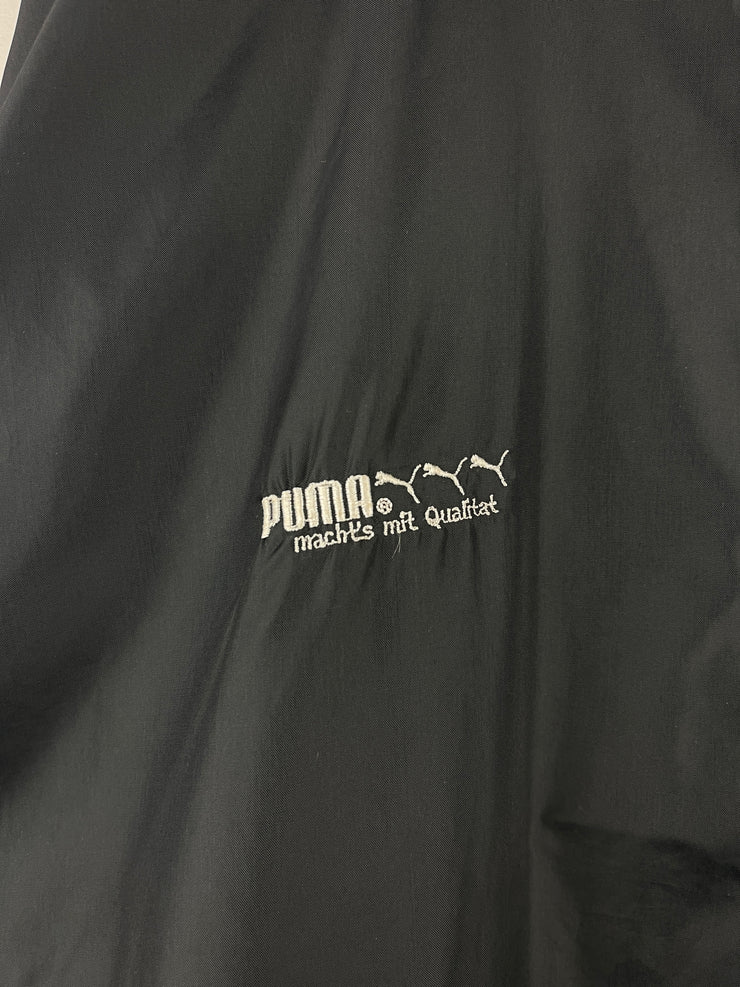 Vintage 90s Puma University Of Waterloo Soccer Black Windbreaker