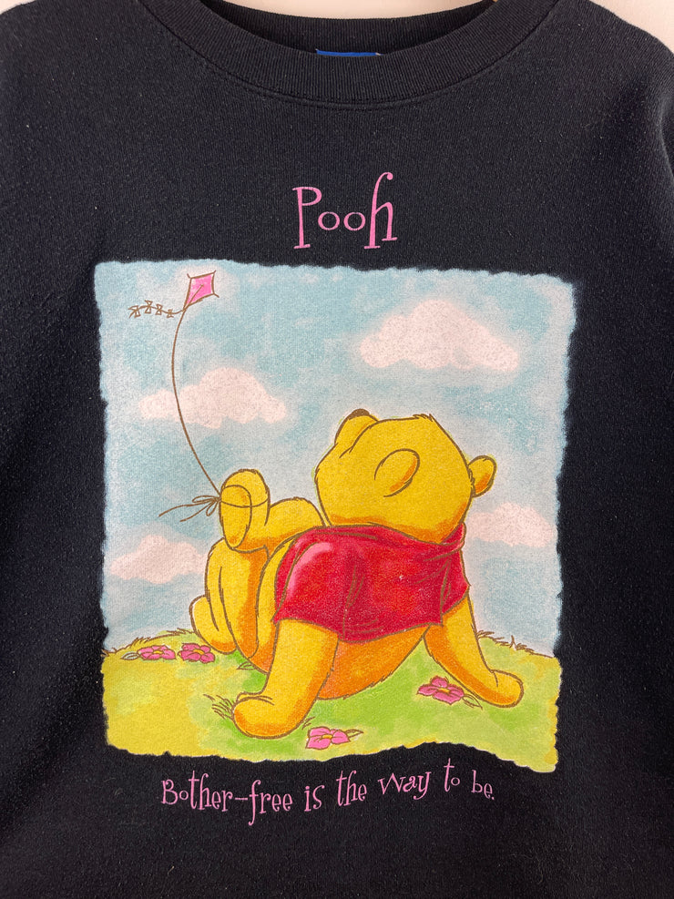 Vintage 90s Winnie The Pooh Bother Free Is The Way To Be Black Crewneck