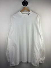 Vintage 90s Nike Golf Swoosh Mock Neck White Long Sleeve
