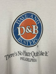 Vintage 90s Dave And Busters Philadelphia White Tee