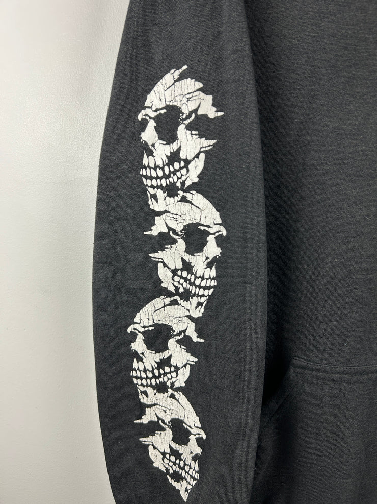 Vintage Y2K Skulls Faded Black Hoodie
