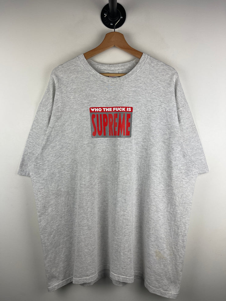 Supreme SS19 Who The F*ck Ash Grey Tee