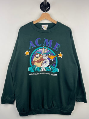 Vintage 90s ACME Looney Toones Green Crewneck