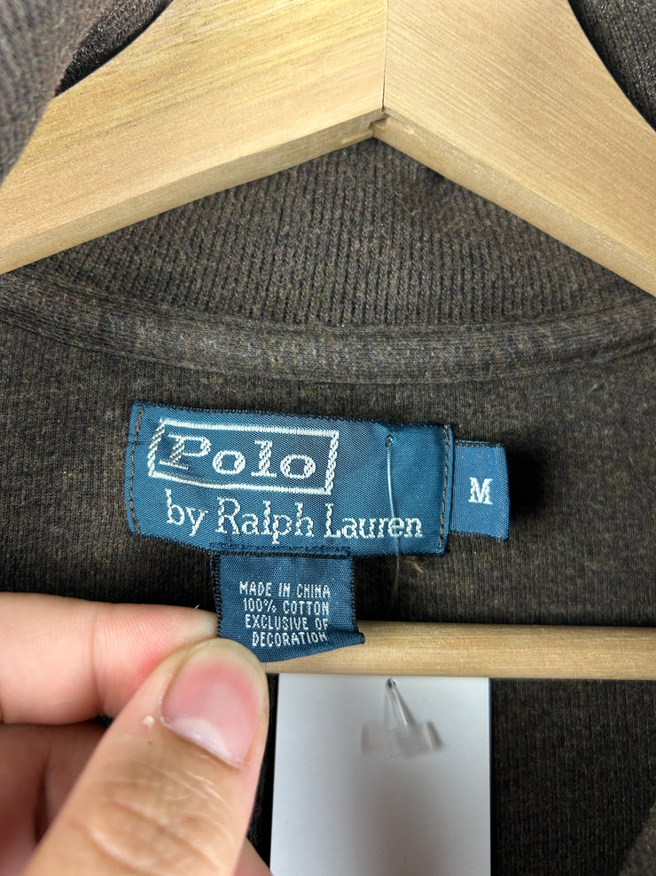 Vintage 90s Polo Ralph Lauren Brown Quarter Zip Sweater
