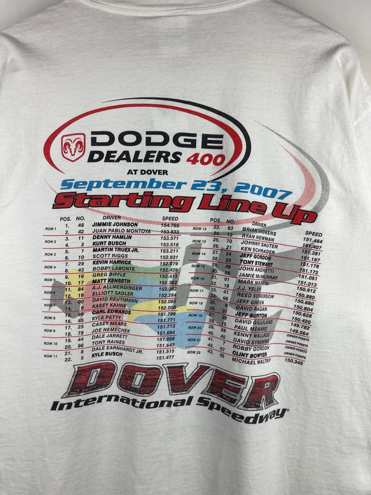 Vintage Nascar Dodge Dover International Speedway White Tee