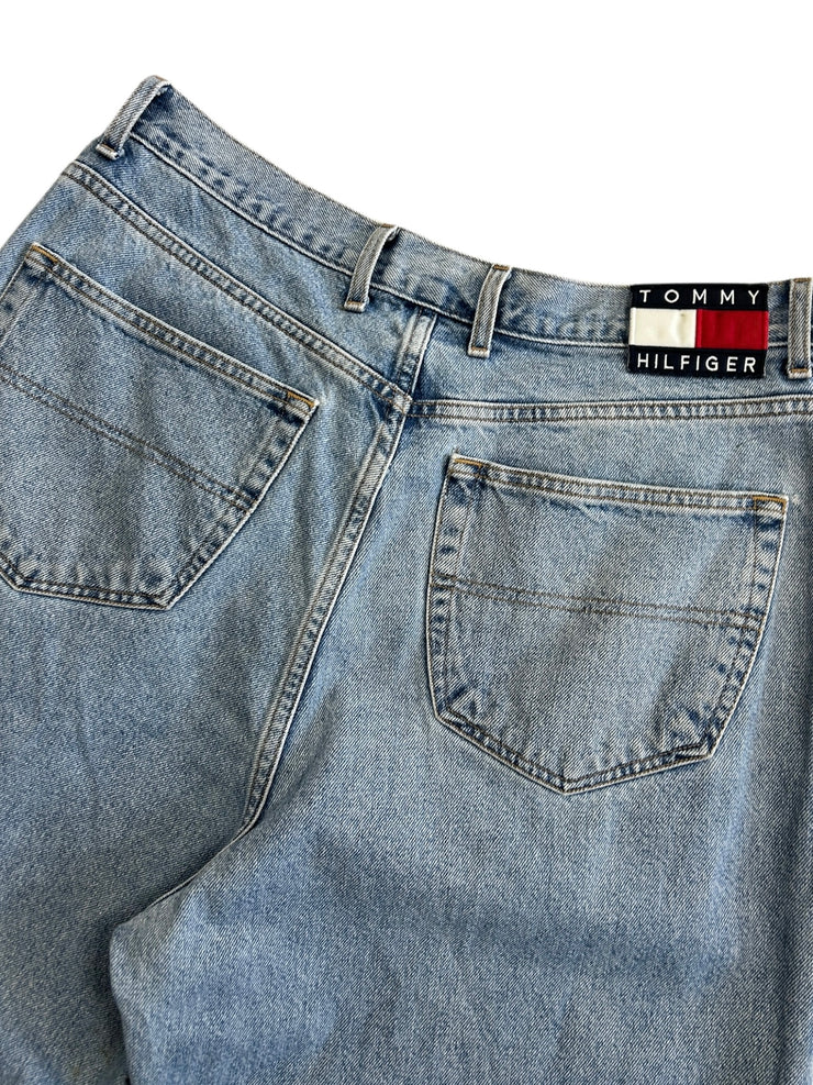Vintage 90s Tommy Hilfiger Baggy Light Wash Blue Denim Jeans