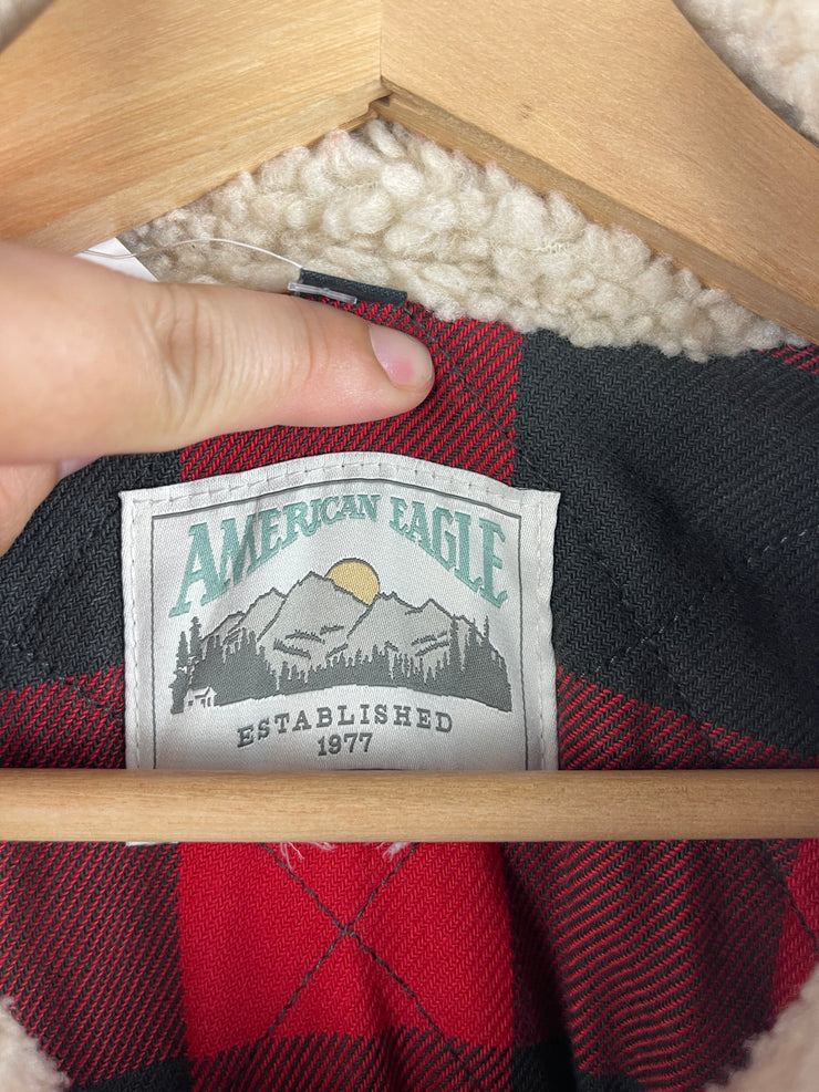 Vintage 90s American Eagle Sherpa Lined Blue Denim Jacket
