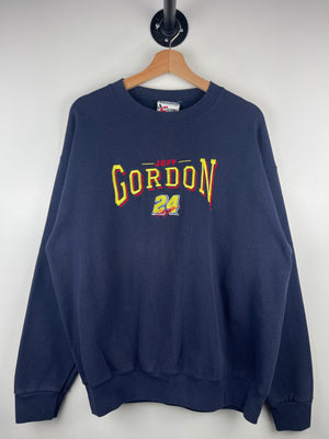 Vintage 90s Nascar Chase Jeff Gordon Embroidered Navy Crewneck
