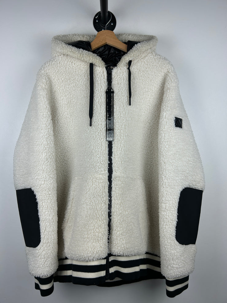 Moose Knuckles Dewson White Sherpa Hooded Jacket