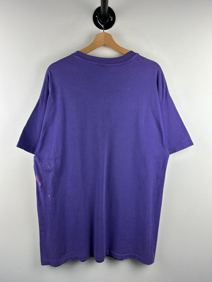 Vintage 90s Banff Skiing Rocky Mountains Purple Tee