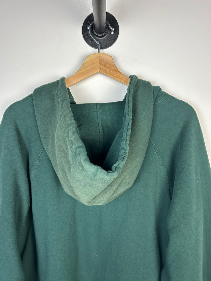 Vintage 90s Coleman Outdoors Thermal Lined Green Zip Up Hoodie
