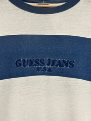 Vintage 90's Guess Jeans USA Navy & White Striped Tee