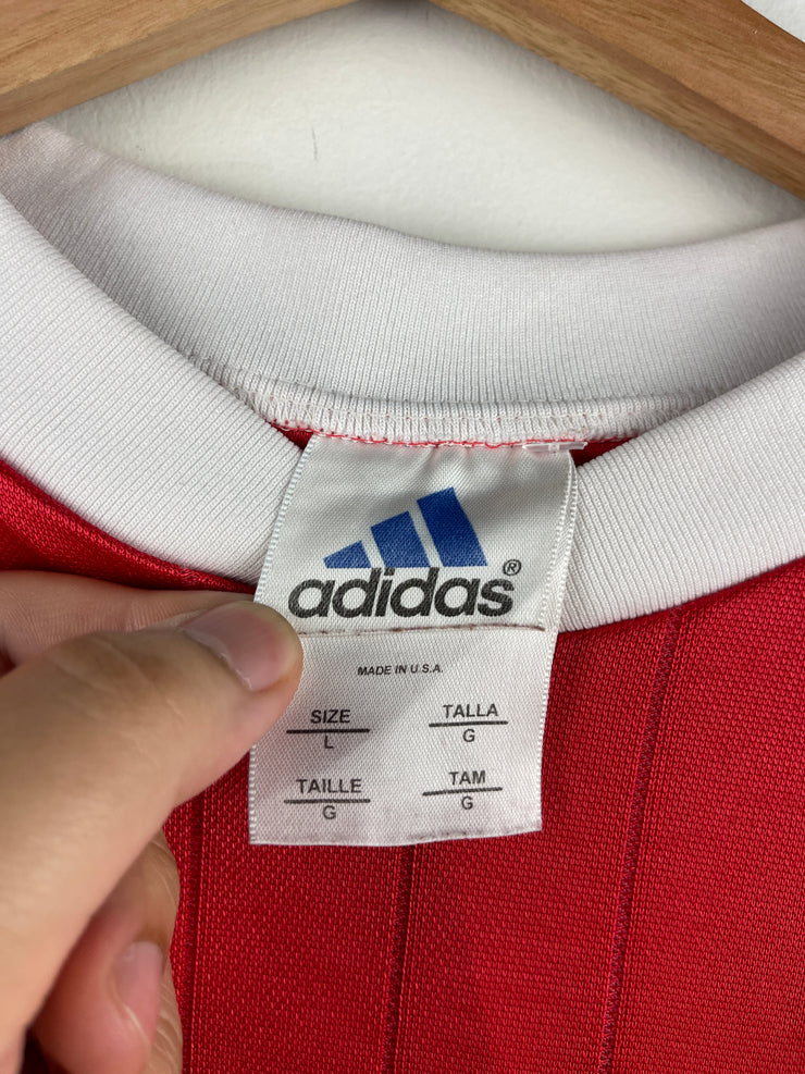 Vintage 90s Adidas Red & White Soccer Jersey