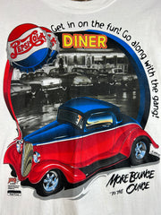 Vintage 90's Pepsi Cola Diner Car Meet White Tee