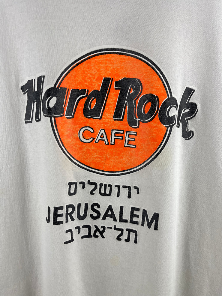 Vintage 90s Hard Rock Café Jerusalem White Tee