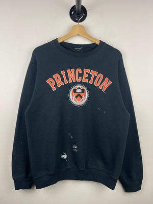 Vintage Princeton University Paint Splattered Black Crewneck