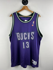 Vintage 90s NBA Champion Milwaukee Bucks Robinson Purple Basketball Jersey
