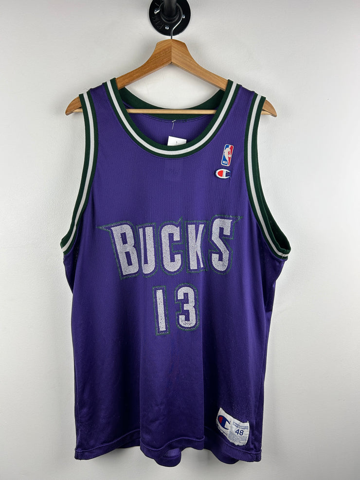 Vintage 90s NBA Champion Milwaukee Bucks Robinson Purple Basketball Jersey