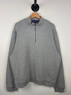 Polo Ralph Lauren Purple Label Grey Quarter Zip Sweater