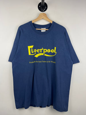 Vintage 90s Liverpool Soccer Probably The Best Team In The World Navy Tee