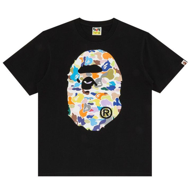 Bape Multi Camo Big Ape Head Black Tee