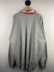 Vintage 90s Budweiser Beer King Of Beers Grey Quarter Zip Sweater