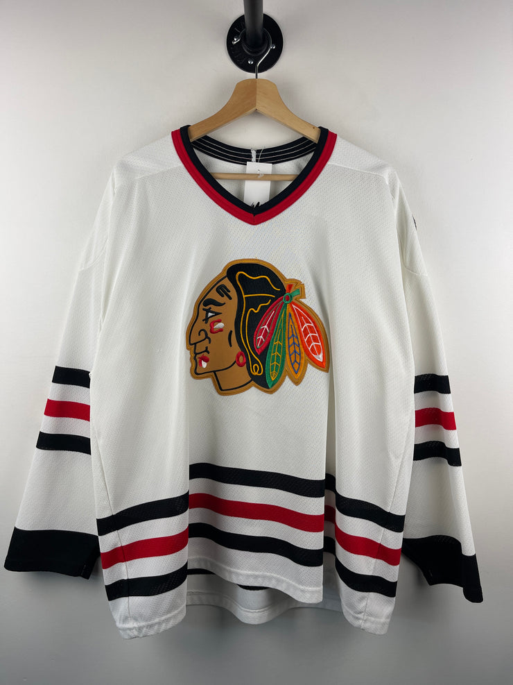 Vintage 90s NHL CCM Chicago Blackhawks White Hockey Jersey