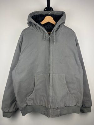 Vintage Becks Grey Hooded Work Jacket