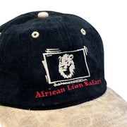 Vintage 90s African Lion Safari Velvet Strapback Hat