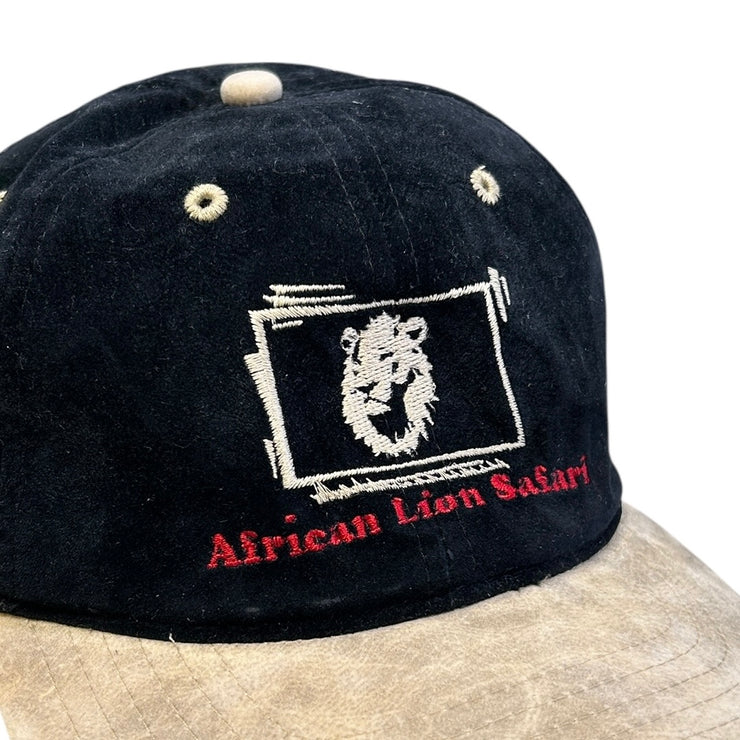 Vintage 90s African Lion Safari Velvet Strapback Hat