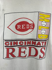 Vintage 90s MLB Logo 7 Cincinnati Red White Tee