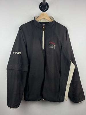 Vintage Ping Golf Guinness Beer Black Quarter Zip Windbreaker