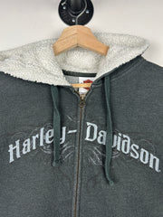 Vintage Harley Davidson Sauk City Grey Women’s Zip-Up Hoodie