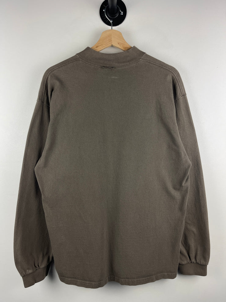Vintage 90s Nike Golf Swoosh Tonal Brown Mock Neck Long Sleeve