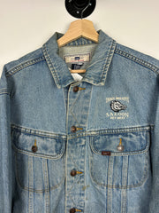 Vintage 90s Lee Hog's Breath Saloon Key West Blue Denim Jacket