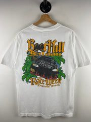 Vintage Boot Hill Saloon Race Week White Pocket Tee