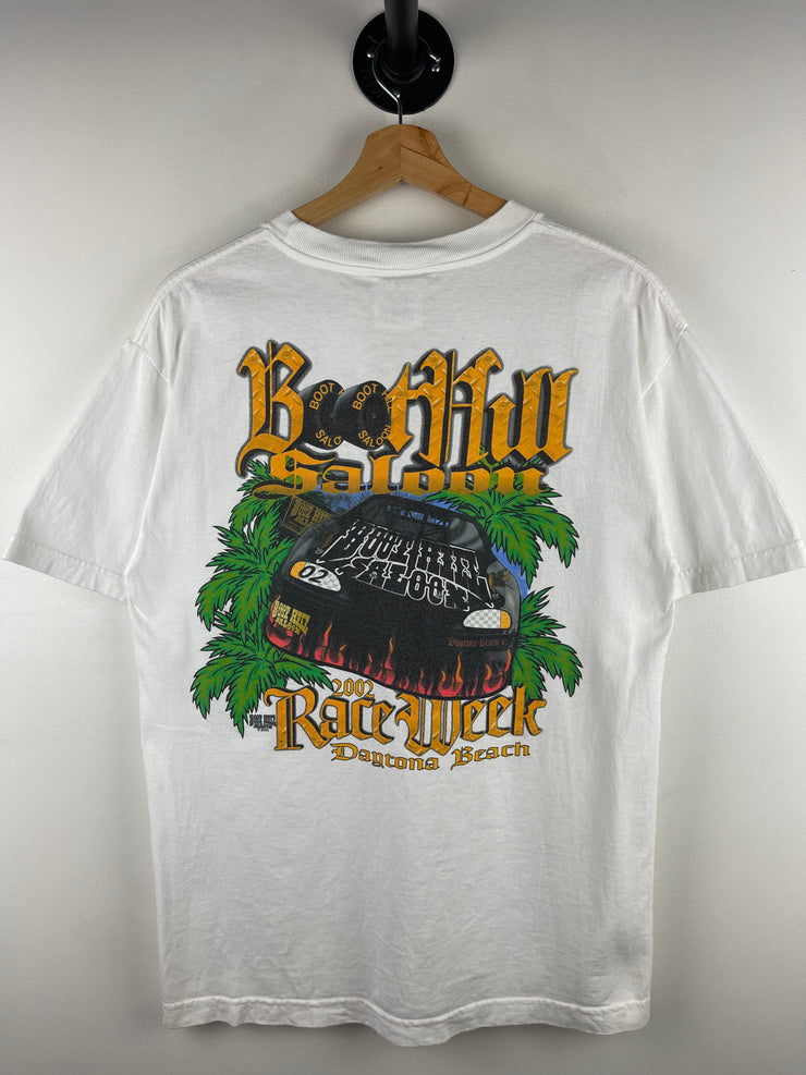 Vintage Boot Hill Saloon Race Week White Pocket Tee