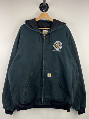 Vintage Carhartt Active Federal Bureau Of Prisons Black Hooded Work Jacket