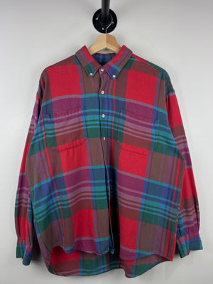 Vintage 90s Gap Plaid Multi Colour Long Sleeve Button Up Flannel Shirt