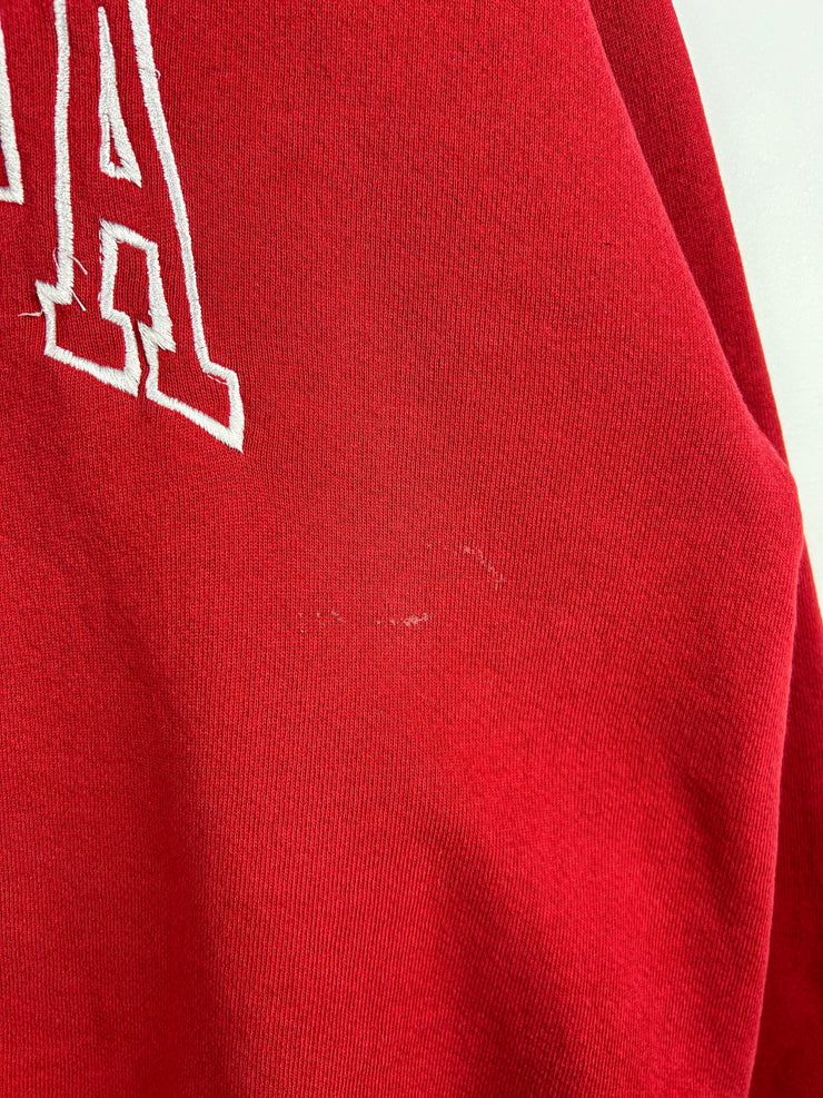 Vintage 90s Puma Indiana Hoosiers Embroidered Red Crewneck
