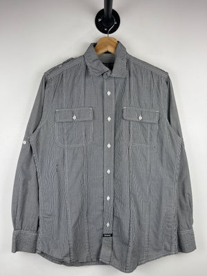 Vintage Y2K Ecko Untld Plaid Black & White Long Sleeve Button Up Shirt