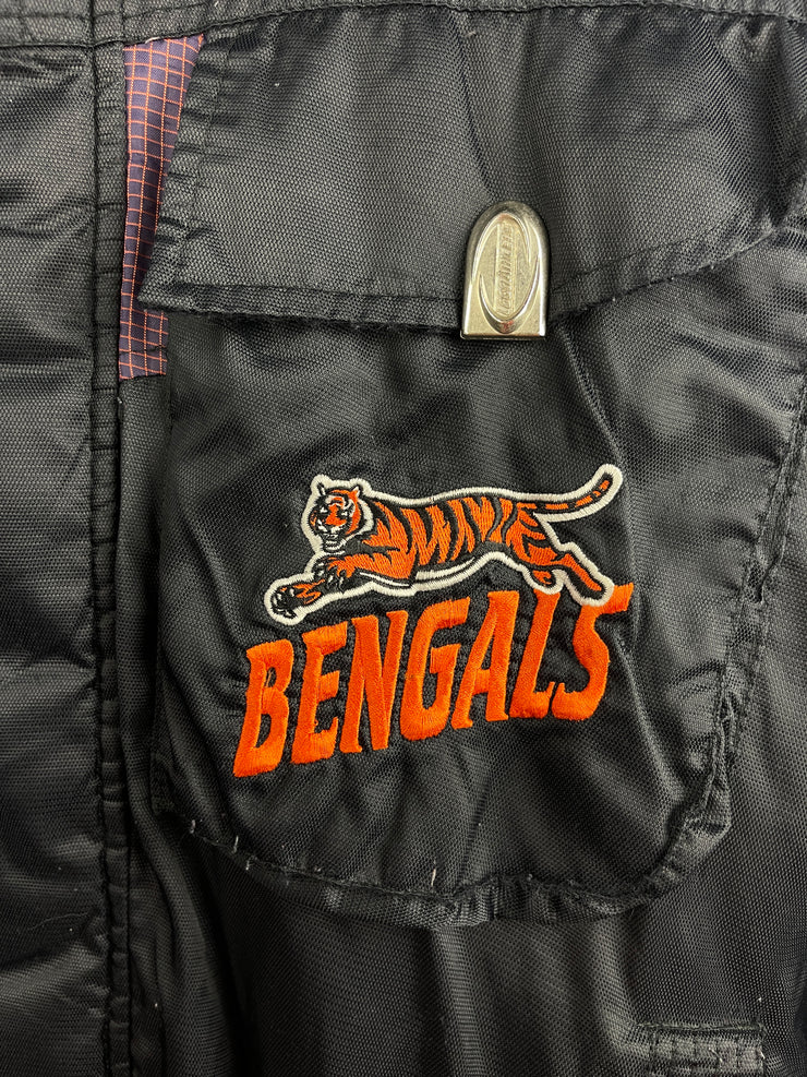 Vintage 90s NFL Logo Athletic Cincinnati Bengals Black Bomber Jacket