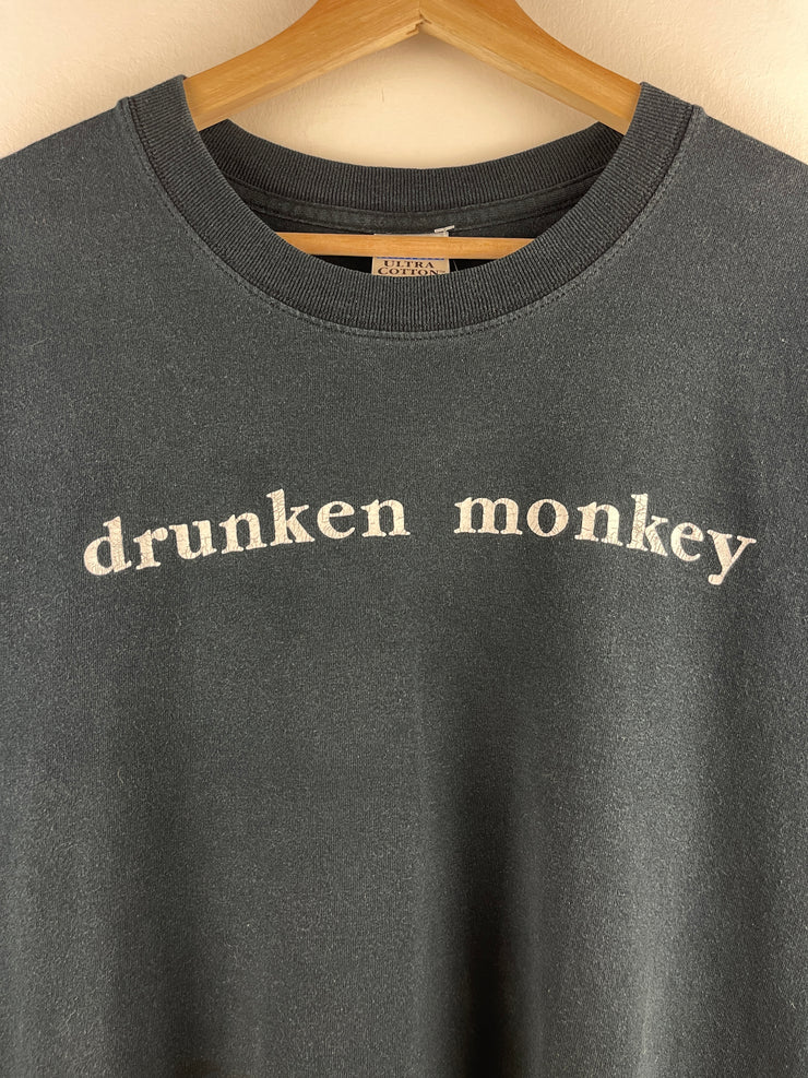 Vintage Drunken Monkey Jiu Jistu Black Tee