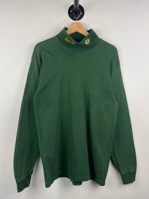 Vintage 90s NFL Green Bay Packers Green Turtle Neck Long Sleeve