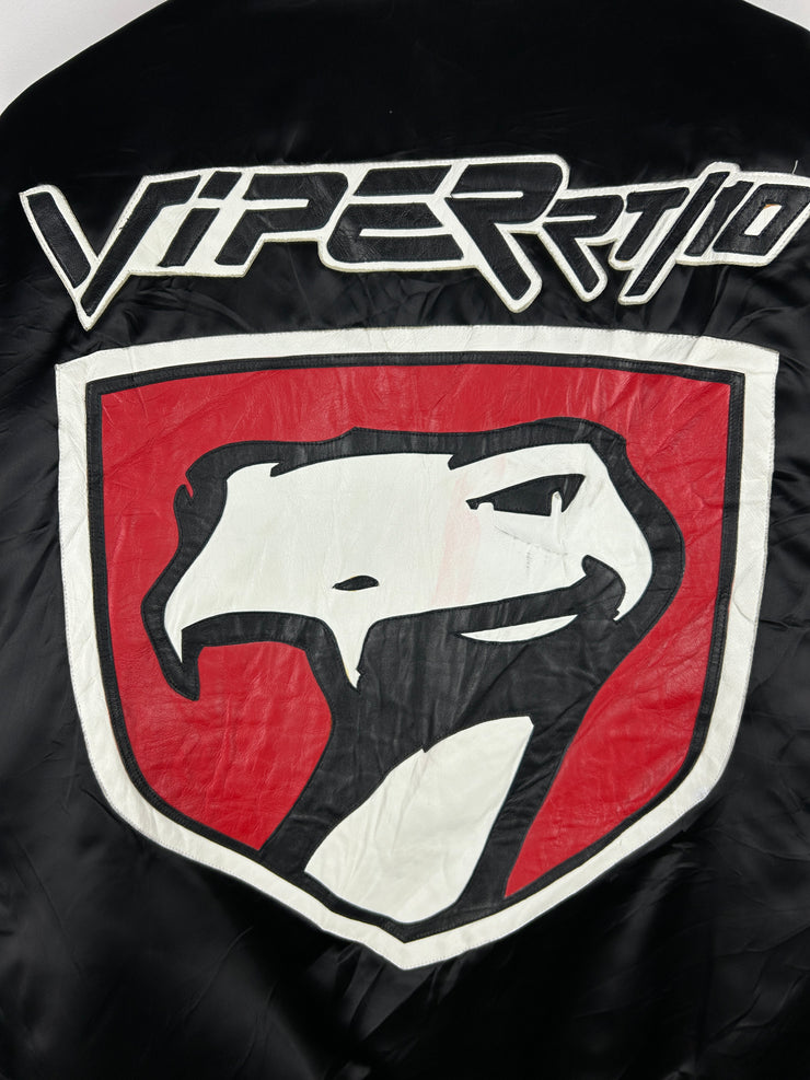 Vintage 90s Jeff Hamilton Dodge Viper Leather & Satin Reversible Jacket