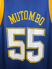 Vintage 90s NBA Champion Denver Nuggets Mutombo Blue Basketball Jersey