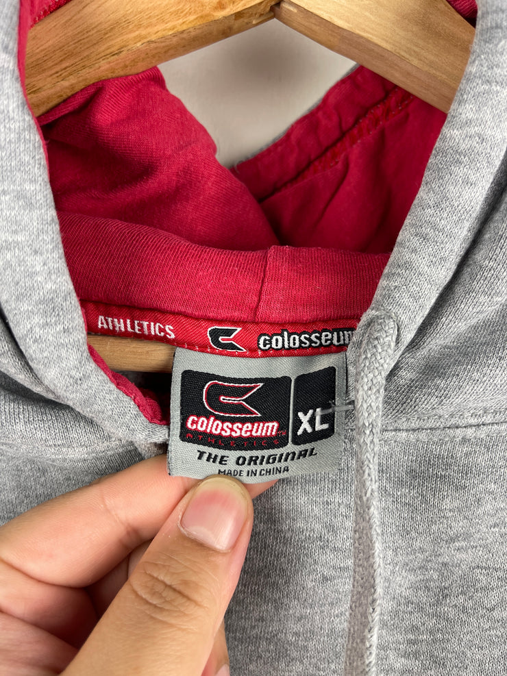 Vintage Wisconsin Embroidered Grey Hoodie
