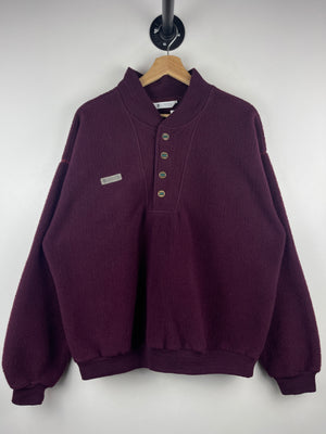 Vintage 90s Columbia Wine Sherpa Fleece Pullover Sweater