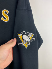 Vintage 90s NHL Starter Pittsburgh Penguins Embroidered Black Crewneck